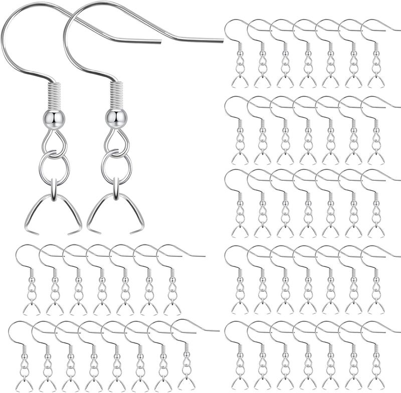 MENKEY Earring Hooks 50PCS/25Pairs, Stainless Steel Ear Wires Fish Hooks, Hypo-allergenic Jewelry Findings Parts for DIY Jewelry Making - Image 1